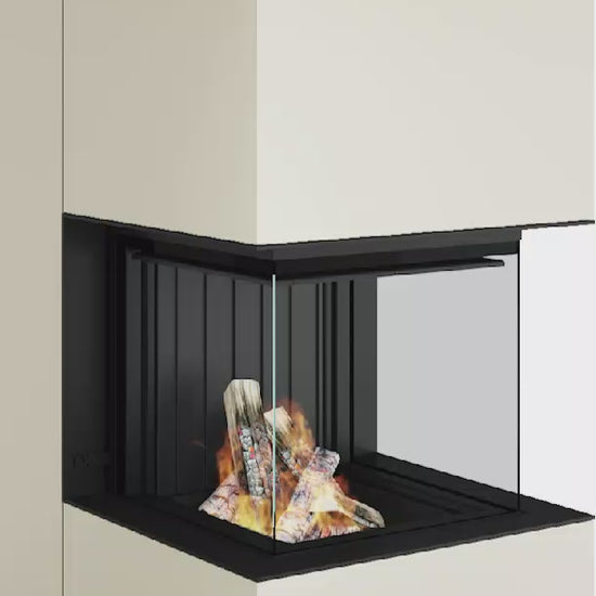 Artemis - Soba Eleganta cu Foc Panoramica 3-Fete, Design Premium Spartherm