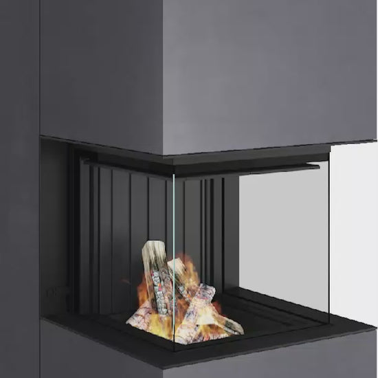 Artemis - Soba Eleganta cu Foc Panoramica 3-Fete, Design Premium Spartherm