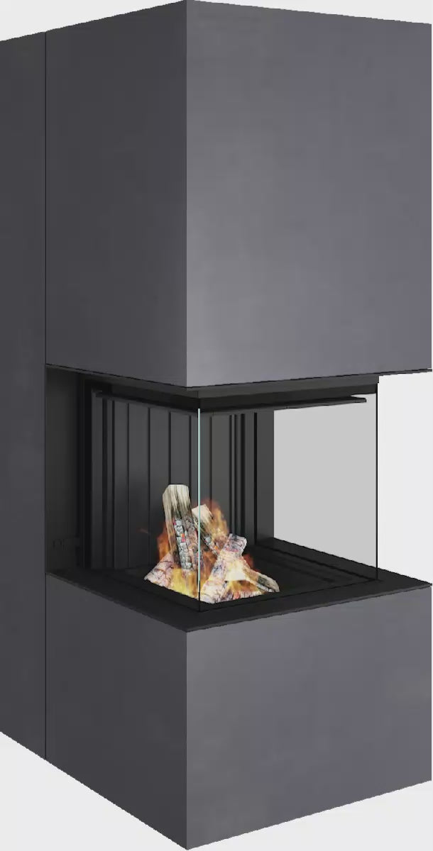 Artemis - Soba Eleganta cu Foc Panoramica 3-Fete, Design Premium Spartherm