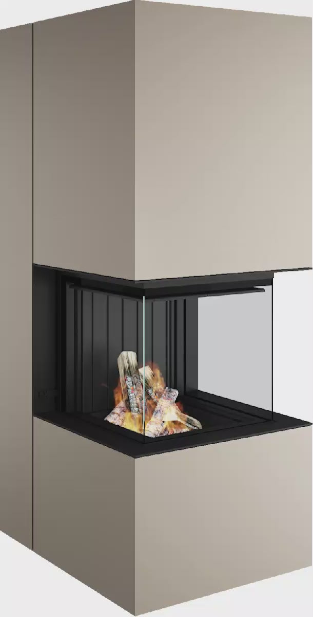 Artemis - Soba Eleganta cu Foc Panoramica 3-Fete, Design Premium Spartherm
