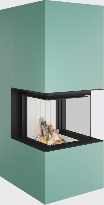 Artemis - Soba Eleganta cu Foc Panoramica 3-Fete, Design Premium Spartherm