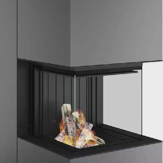 Artemis - Soba Eleganta cu Foc Panoramica 3-Fete, Design Premium Spartherm