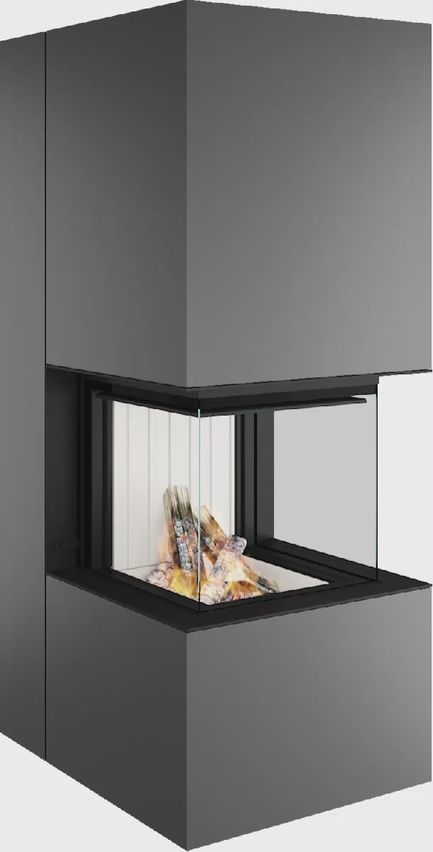 Artemis - Soba Eleganta cu Foc Panoramica 3-Fete, Design Premium Spartherm
