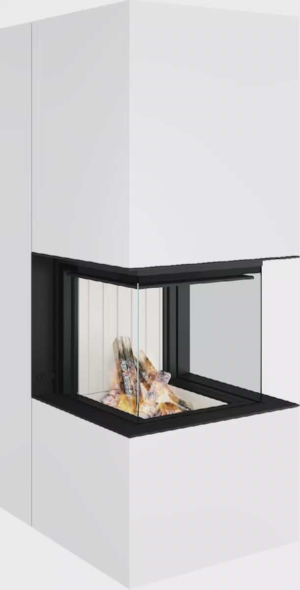 Artemis - Soba Eleganta cu Foc Panoramica 3-Fete, Design Premium Spartherm
