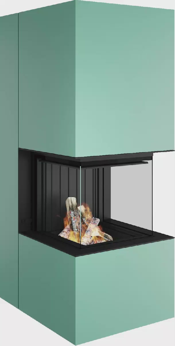 Artemis - Soba Eleganta cu Foc Panoramica 3-Fete, Design Premium Spartherm