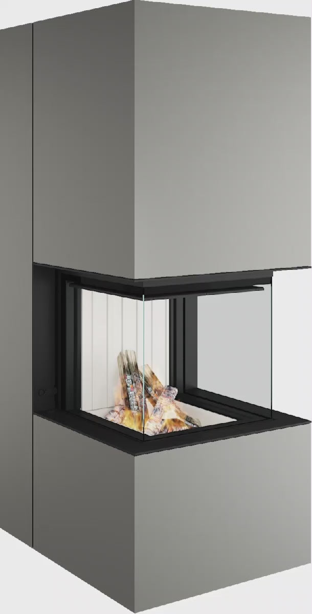 Artemis - Soba Eleganta cu Foc Panoramica 3-Fete, Design Premium Spartherm