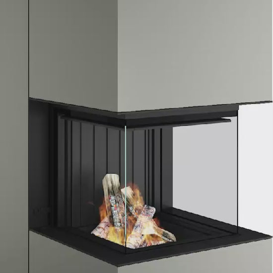 Artemis - Soba Eleganta cu Foc Panoramica 3-Fete, Design Premium Spartherm