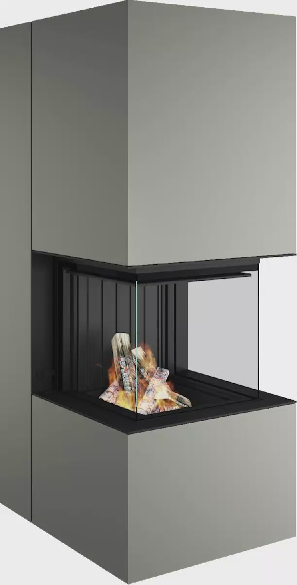 Artemis - Soba Eleganta cu Foc Panoramica 3-Fete, Design Premium Spartherm
