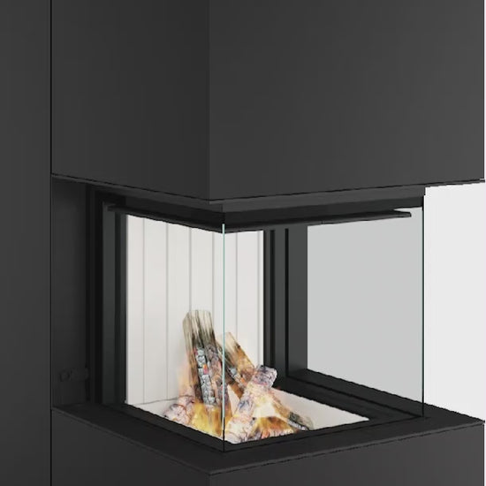 Artemis - Soba Eleganta cu Foc Panoramica 3-Fete, Design Premium Spartherm