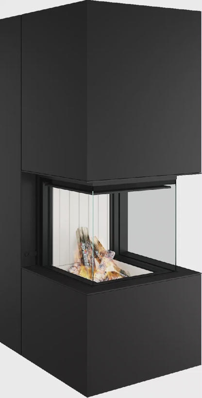 Artemis - Soba Eleganta cu Foc Panoramica 3-Fete, Design Premium Spartherm