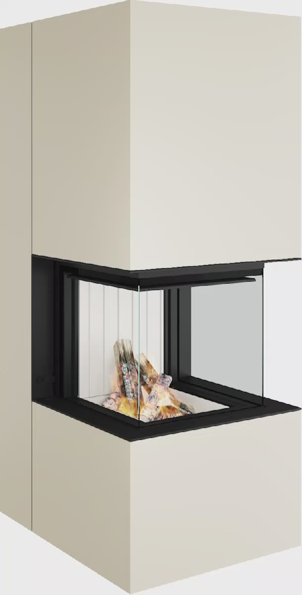 Artemis - Soba Eleganta cu Foc Panoramica 3-Fete, Design Premium Spartherm