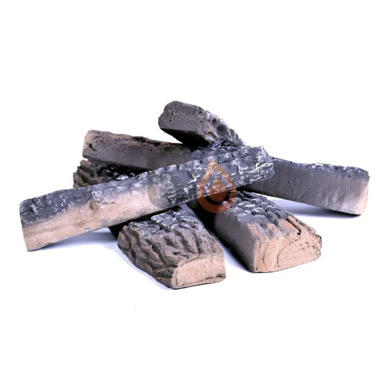 Set 5 Piese Lemne Decorative din Ceramică pentru Șeminee Bioetanol