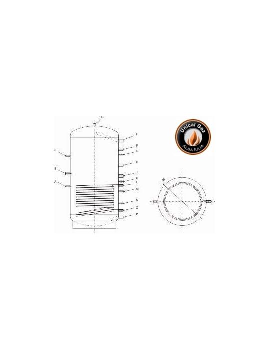 Sunsystem PR1 300L Puffer Tank with Single Coil and Insulation