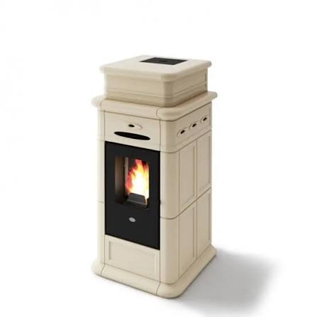 Soba pe peleti Erminy 9.5 kw crem- cahle teracota