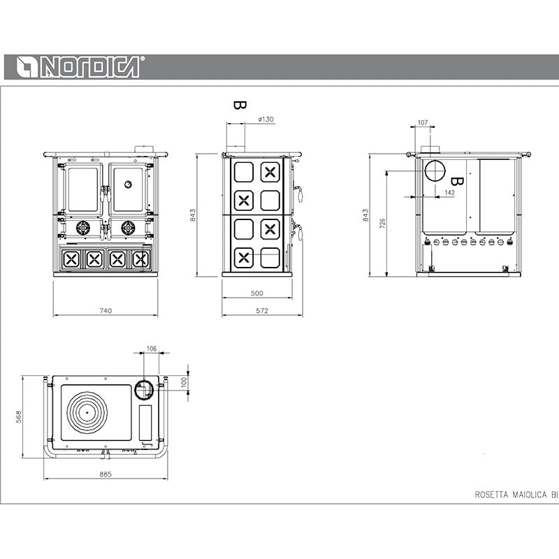 Soba gatit pe lemne  Rosetta Maiolica 5.0
