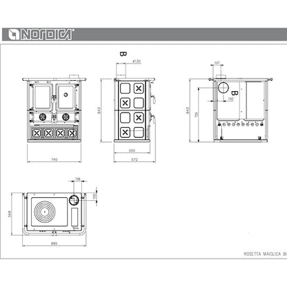 Soba gatit pe lemne  Rosetta Maiolica 5.0