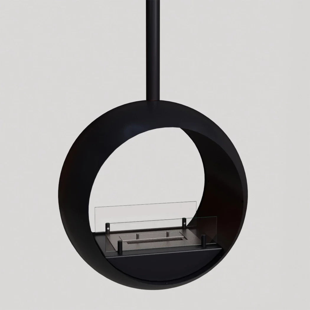 Șemineu Modern Suspendat Edmonton cu Bioetanol, Vizibil pe Două Fețe