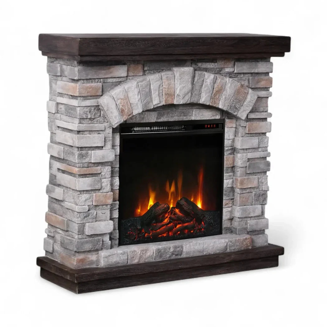 Șemineu Electric ScandiFlames Ask din Polystone - Design Rustic Modern