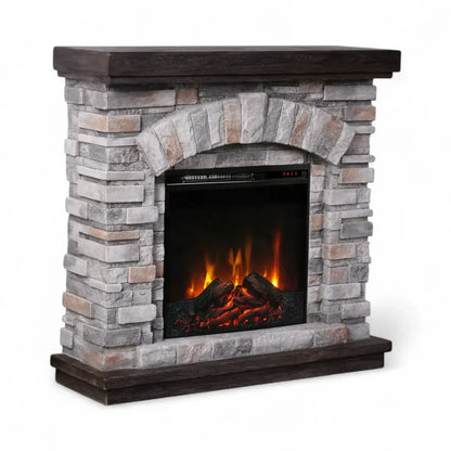 Șemineu Electric ScandiFlames Ask din Polystone - Design Rustic Modern