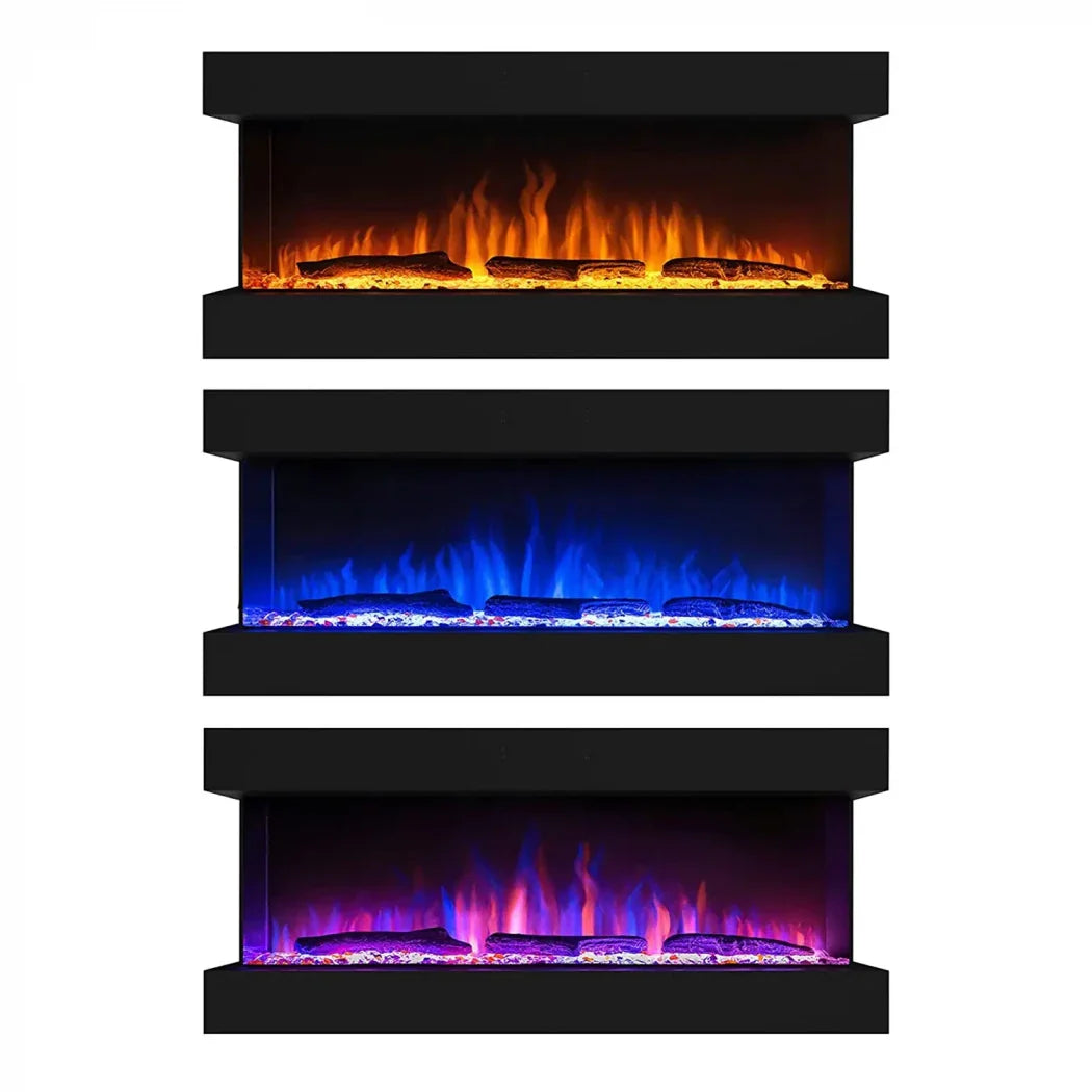 Șemineu Electric de Perete Feroza - 137 cm, Design Modern, Flacără Realistă