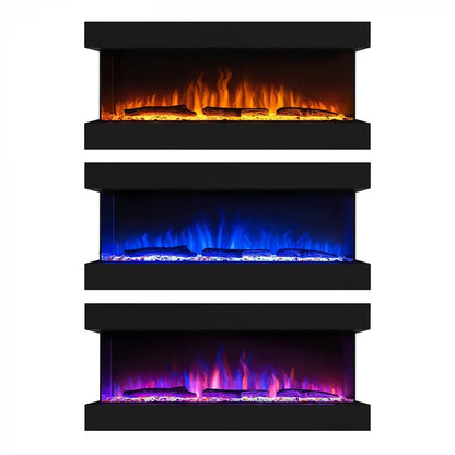 Șemineu Electric de Perete Feroza - 137 cm, Design Modern, Flacără Realistă