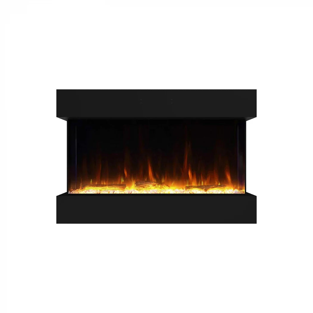 Șemineu Electric de Perete Feroza - Negru - 101 cm, cu Control Termostat și 3 Culori de Flacără