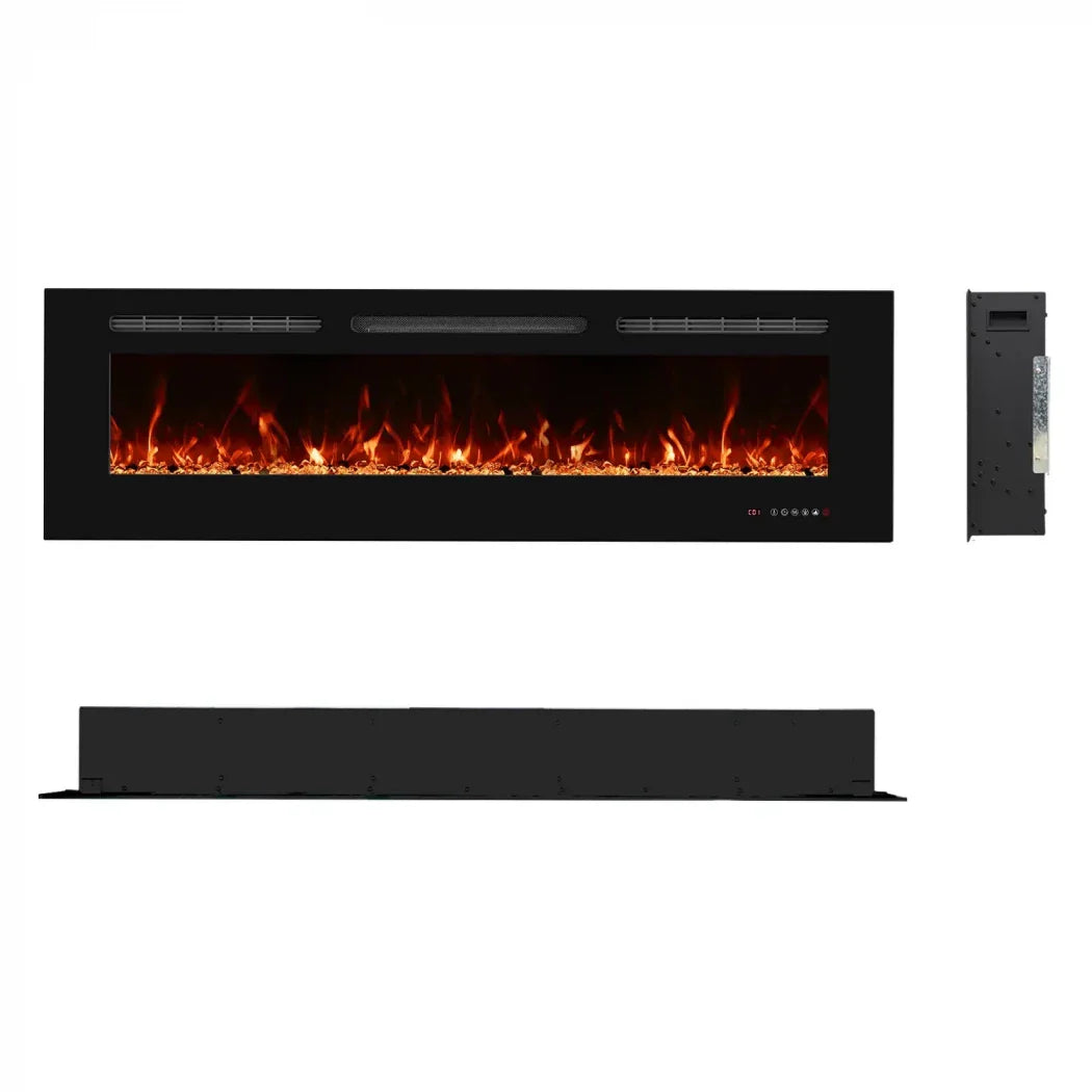 Șemineu Electric Încorporat Titanite - 152 cm, Eleganță Modernă și Tehnologie Avansată a Flăcării