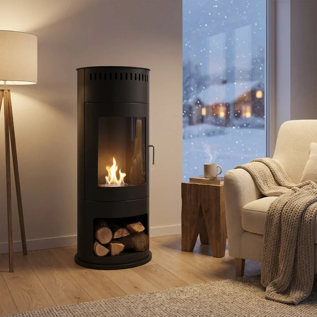 Semineu Washington - Arzator Bioetanol si Lemn, Design Clasic, Incalzire Eficienta