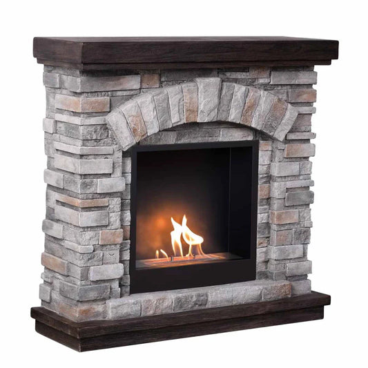 Șemineu Autoportant ScandiFlames Ask - Bioetanol, Design Rustic Modern