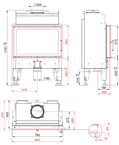 Focar șemineu BeF Therm 8
