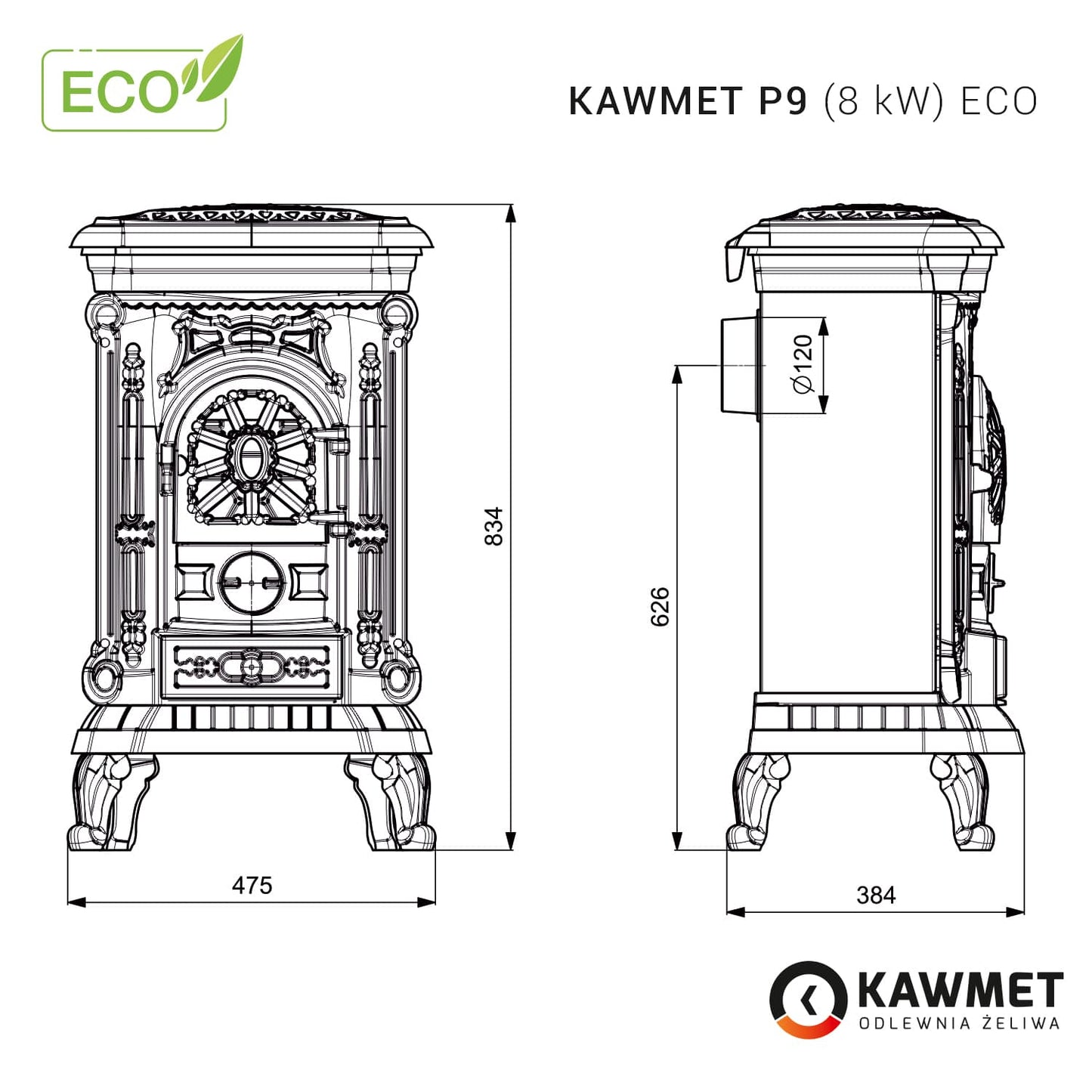 Sobă Kawmet P9 ECO 8 kW