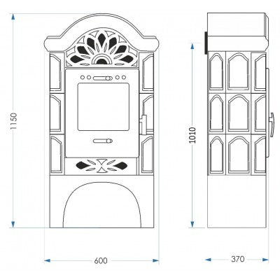 Soba pe lemne Domofire BENEDETTO II, 6 kW, crem