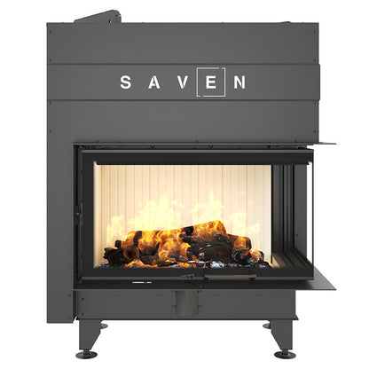 Șemineu SAVEN Energy Up 85х50х47R (17,0 kW) ECO Ghilotină – Sticlă laterală dreapta