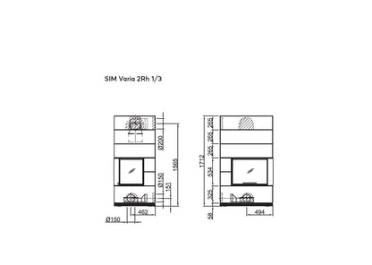 Șemineu modular SIM Varia 2Rh 1/3 Spartherm