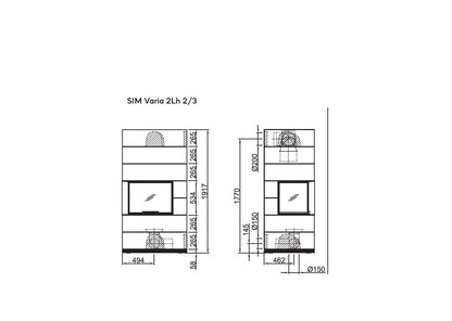 Șemineu modular SIM Varia 2Lh 2/3 Spartherm
