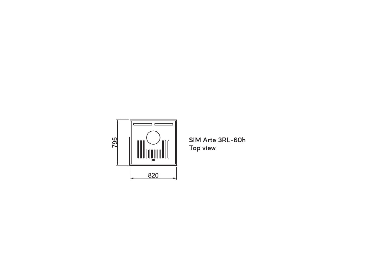Șemineu modular SIM Arte 3RL-60h 2/3 Spartherm