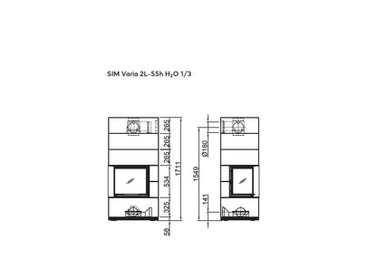 Șemineu modular SIM Varia 2L-55h H2O 1/3