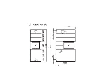 Semineu modular SIM Arte U-70h 3/3 Spartherm