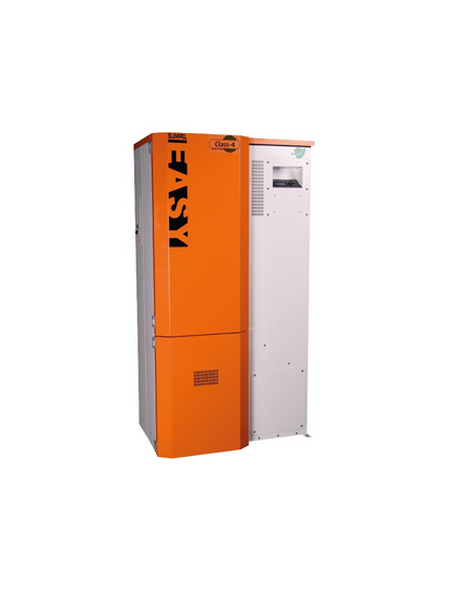 Slimpel Easy 25kW Pellet Boiler Heating System with Thermostat, Flue Kit, Hot Water Tank, and Ash Vacuum