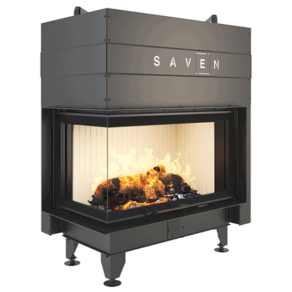 Șemineu SAVEN Energy Up 75х50х47L (15,1 kW) ECO Ghilotină – Sticlă laterală stânga