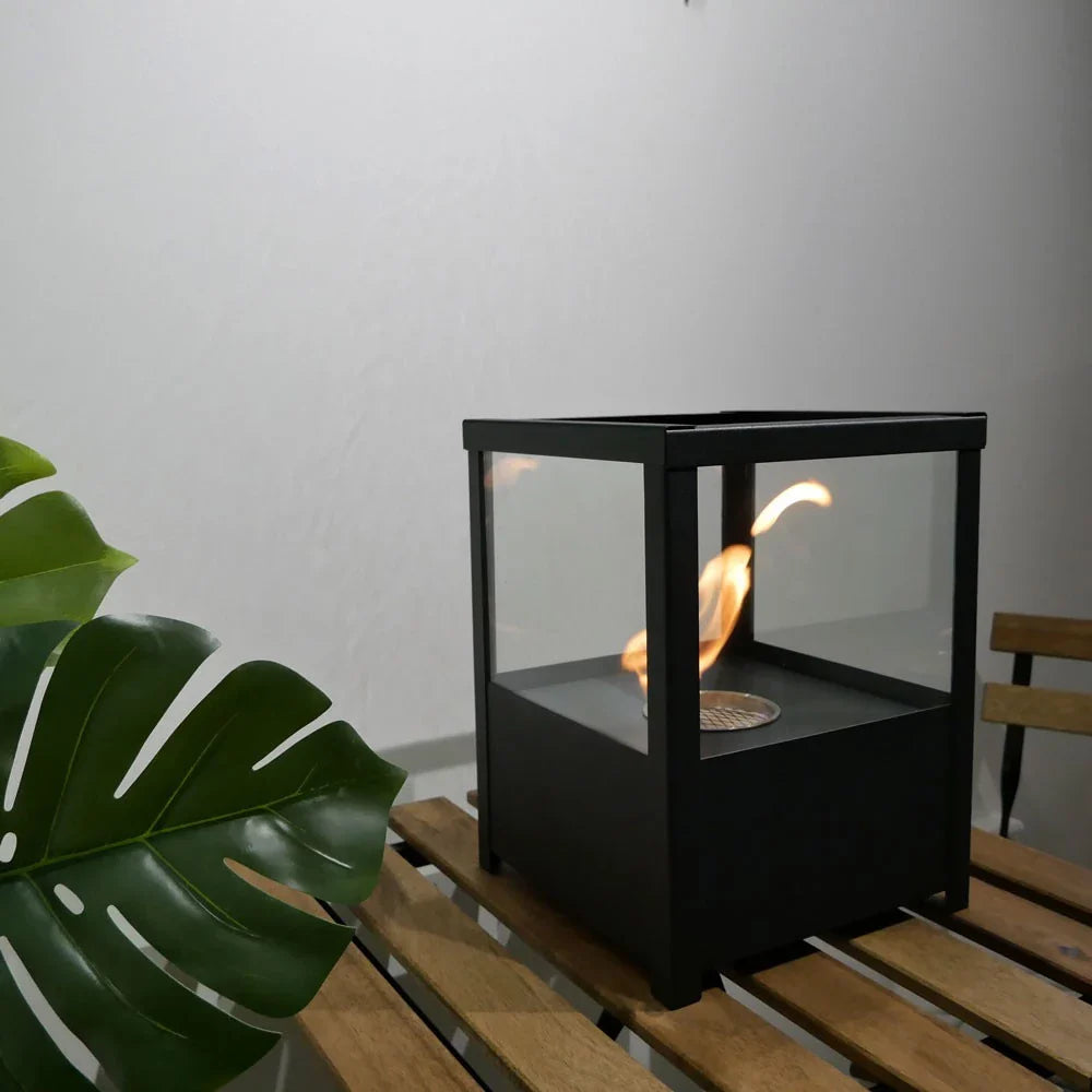 Șemineu de Masă Bioethanol ScandiFlames - Negru, Design Elegant de Tip Felinar