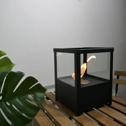 Șemineu de Masă Bioethanol ScandiFlames - Negru, Design Elegant de Tip Felinar