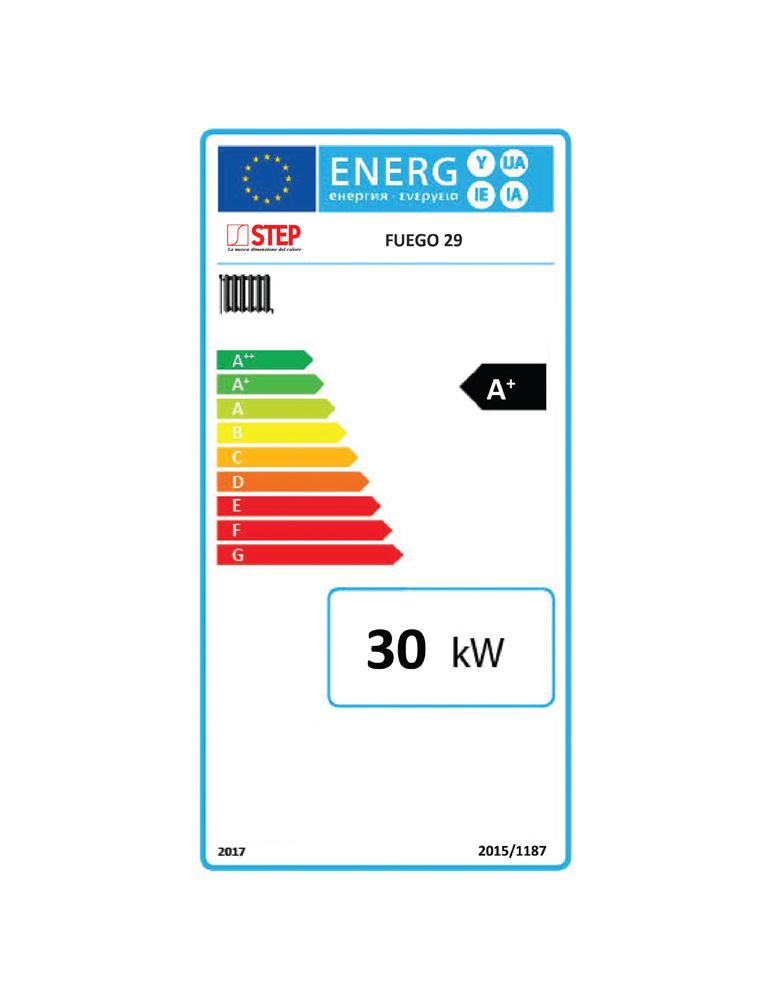 Arca Step Fuego FU 29R inox, 34kW - centrală pe lemne cu gazeificare