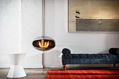 Șemineu de designer Cocoon Aeris - Oțel lustruit cu braț telescopic