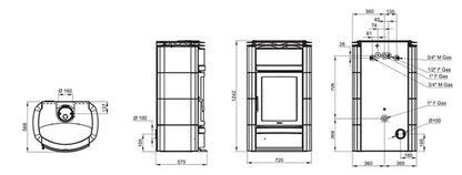 Soba tip centrala Norma S Idro DSA bordo