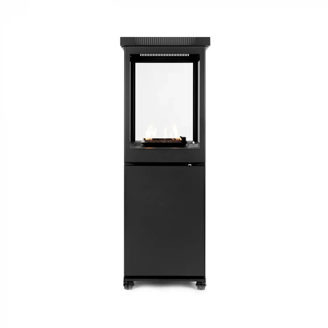 Marino Original - Șemineu pe Gaz Negru Mat pentru Exterior, Portabil și Elegant