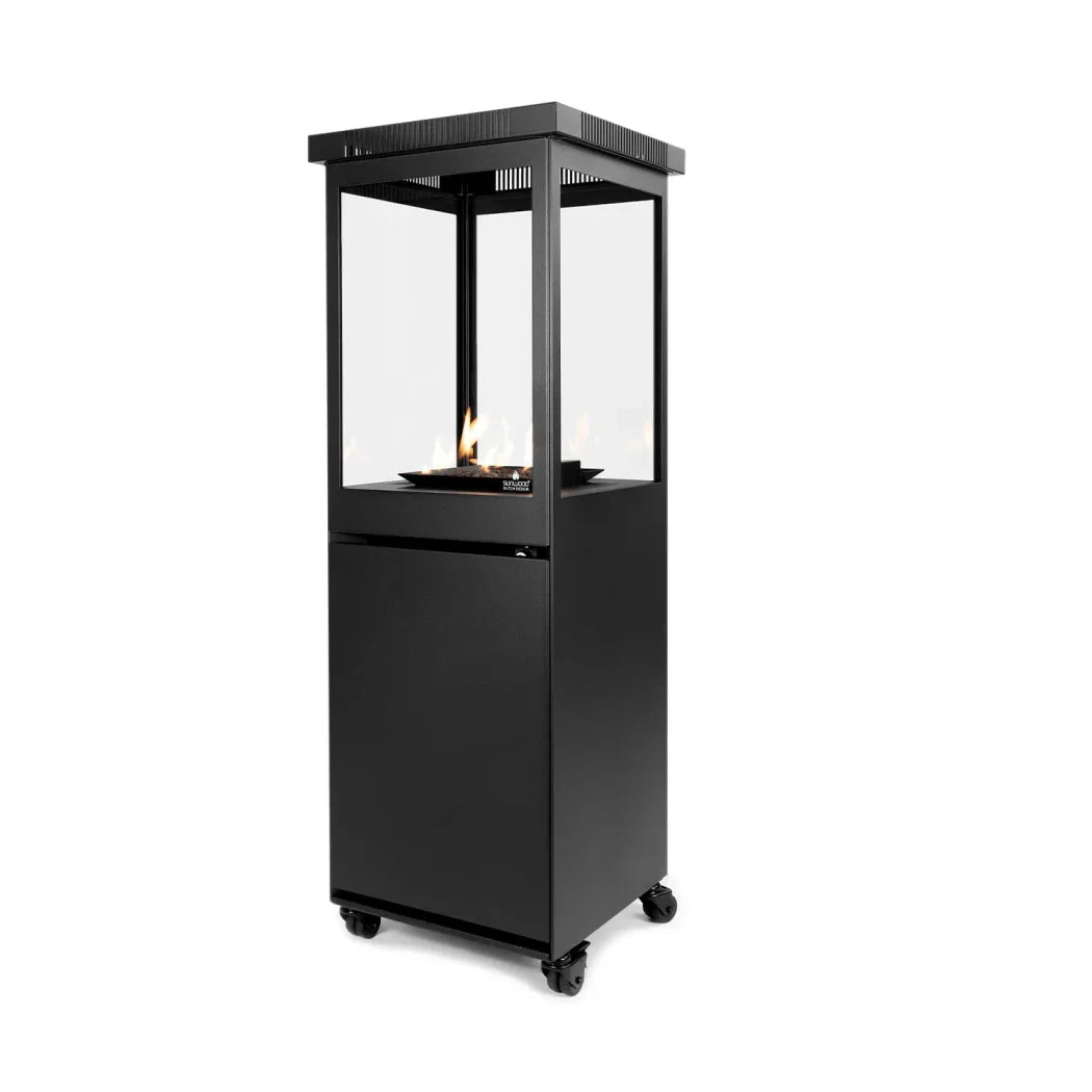 Marino Original - Șemineu pe Gaz Negru Mat pentru Exterior, Portabil și Elegant