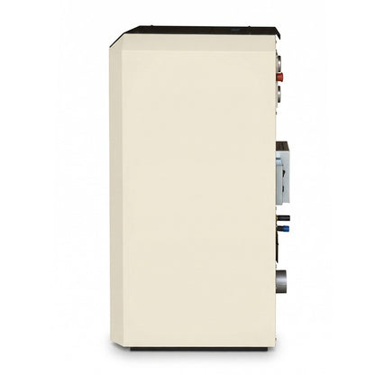 Termosemineu cu peleti Termax Kamin ECO, 30 kW, 220 mp, buncar peleti 55 kg, volum apa 49 litri, diametru cos fum 80 mm, vas expansiune si pompa recirculare incluse, Crem