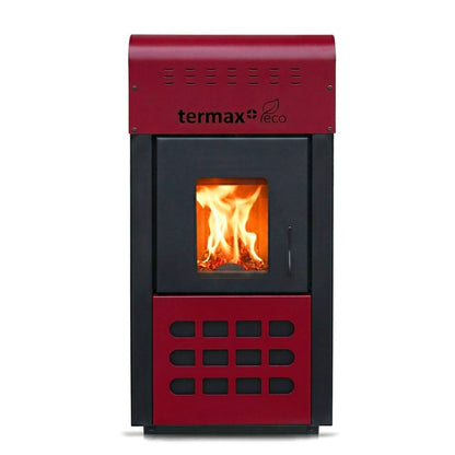 Termax Kamin ECO 25kW Pellet Fireplace Boiler - 160sqm Heating Capacity, 45kg Hopper, 42L Water Volume, Bordo