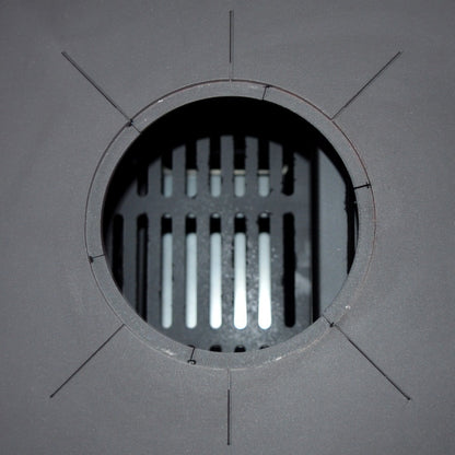 Termosoba pe lemn Termax Maria 35 kW din otel, evacuare pe dreapta, cuptor, design modern si functional, 230 mp, Bordo